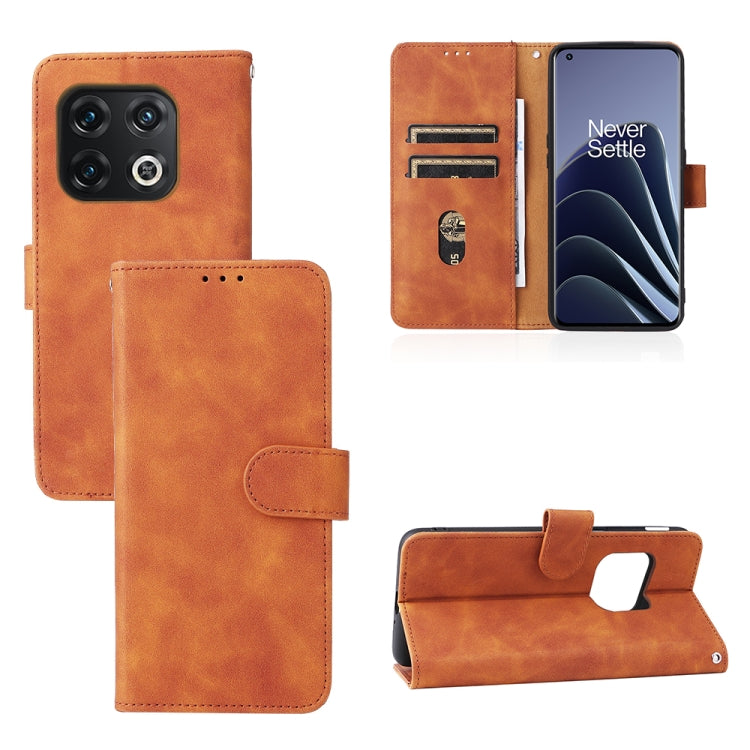 For OnePlus 10 Pro 5G Skin Feel Magnetic Buckle Calf Texture PU Phone Case