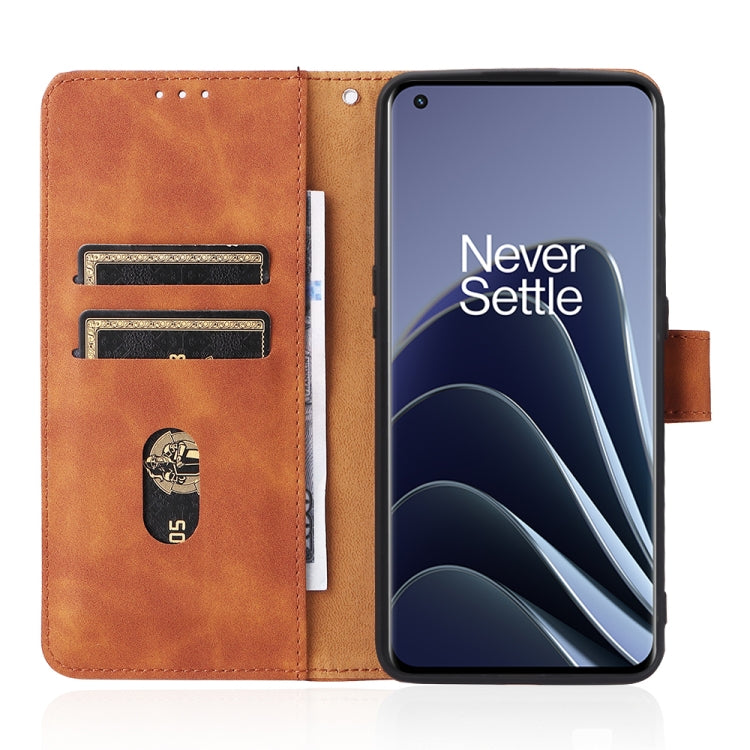 For OnePlus 10 Pro 5G Skin Feel Magnetic Buckle Calf Texture PU Phone Case
