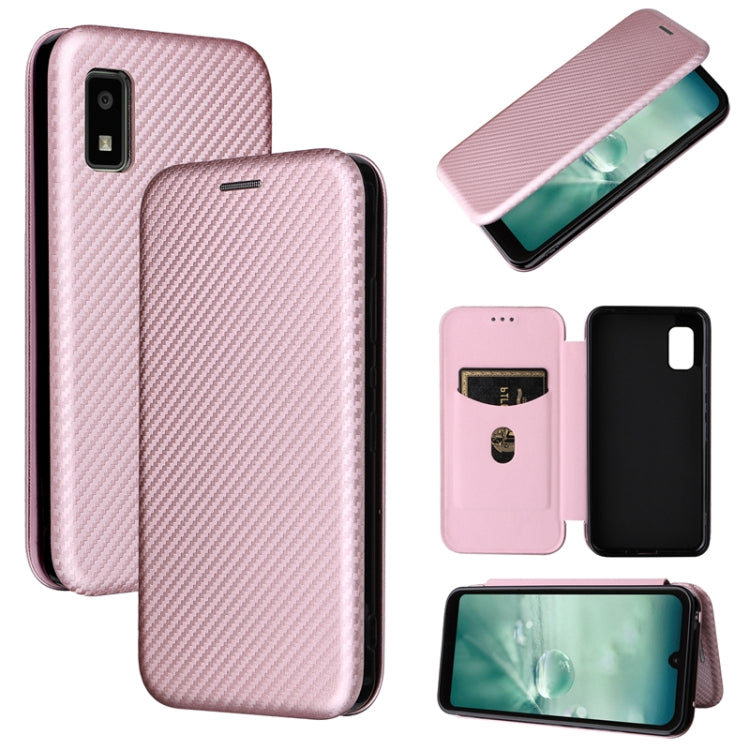 For Sharp Aquos Wish SHG06 Carbon Fiber Texture Horizontal Flip PU Phone Case