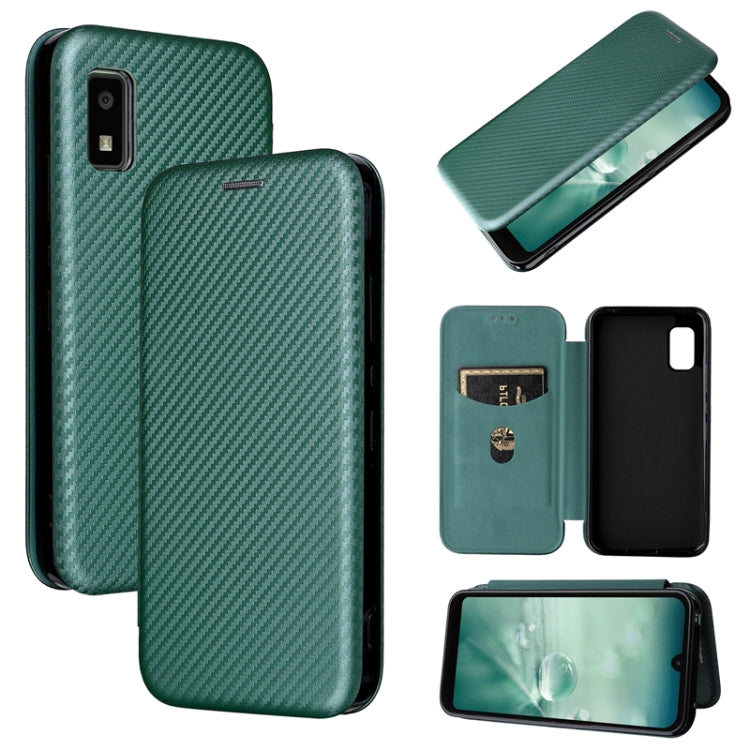 For Sharp Aquos Wish SHG06 Carbon Fiber Texture Horizontal Flip PU Phone Case