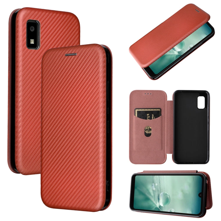 For Sharp Aquos Wish SHG06 Carbon Fiber Texture Horizontal Flip PU Phone Case