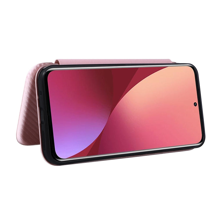 For Xiaomi 12 5G Carbon Fiber Texture Horizontal Flip PU Phone Case