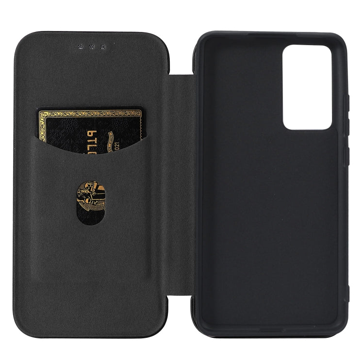 For Xiaomi 12 5G Carbon Fiber Texture Horizontal Flip PU Phone Case