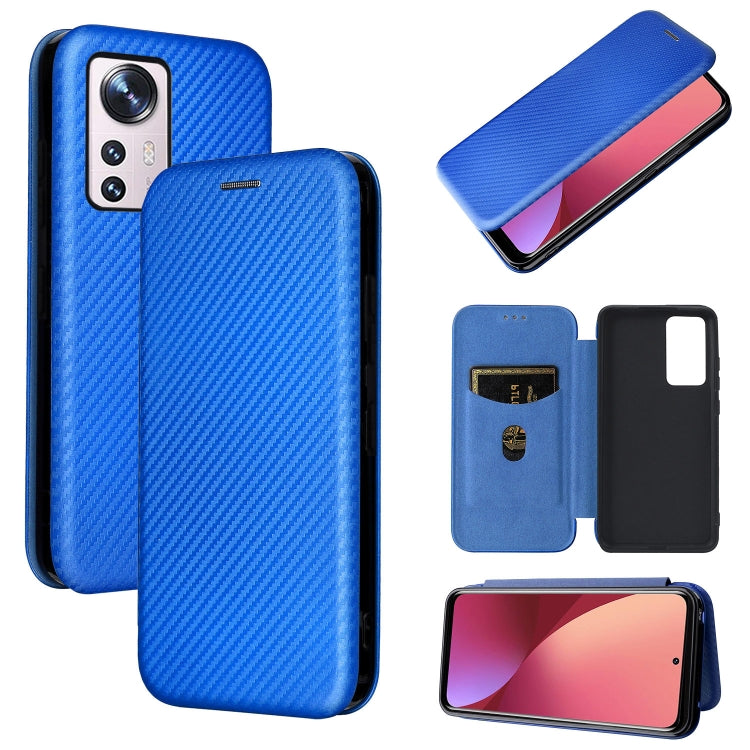 For Xiaomi 12 5G Carbon Fiber Texture Horizontal Flip PU Phone Case
