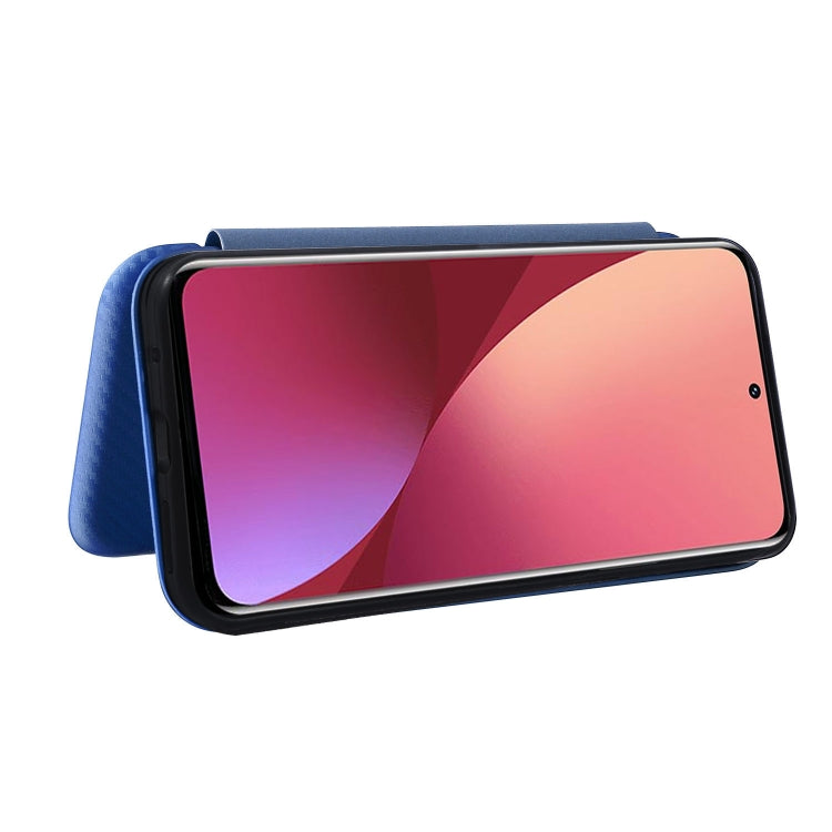 For Xiaomi 12 5G Carbon Fiber Texture Horizontal Flip PU Phone Case