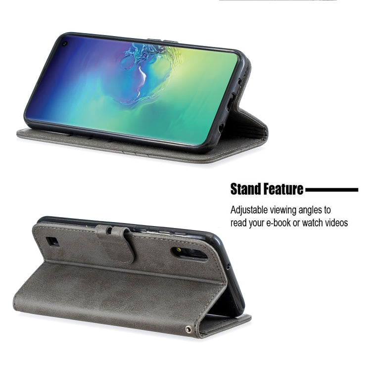 For Galaxy  A10 M10  Matching Color Frosted Texture Horizontal Flip PU Leather Case with Holder & Card Slots & Lanyard