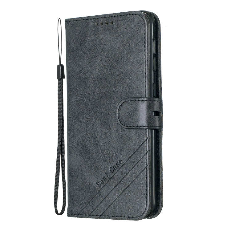 For Galaxy  A10 M10  Matching Color Frosted Texture Horizontal Flip PU Leather Case with Holder & Card Slots & Lanyard