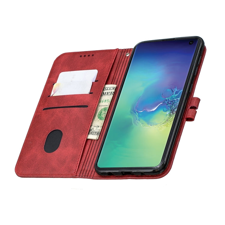For Galaxy  A10 M10  Matching Color Frosted Texture Horizontal Flip PU Leather Case with Holder & Card Slots & Lanyard