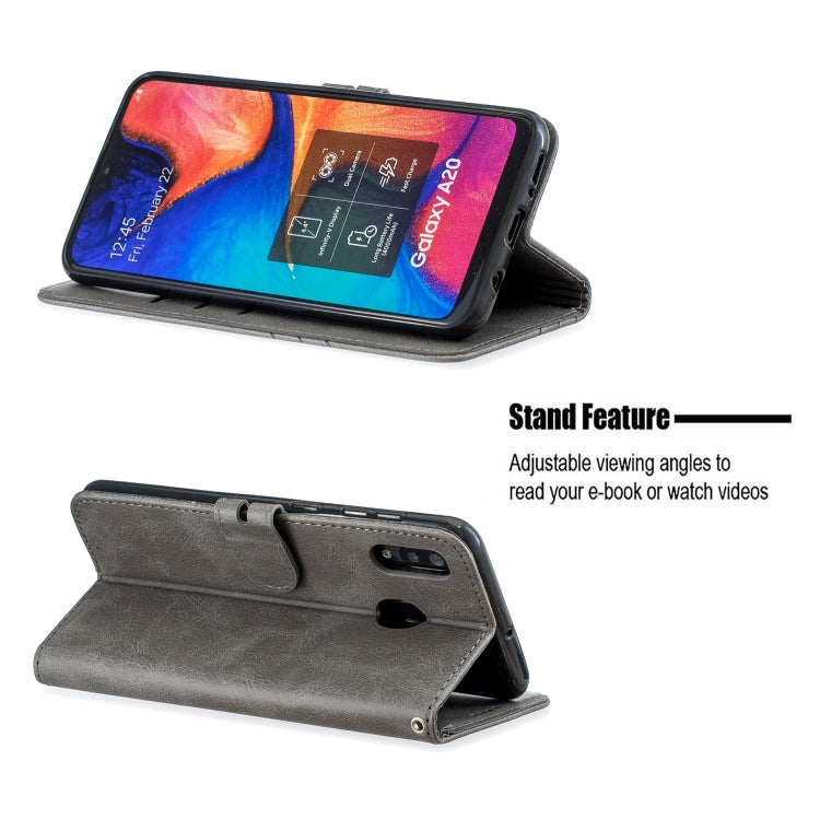 For Galaxy A20E & A10E Matching Color Frosted Texture Horizontal Flip PU Leather Case with Holder & Card Slots & Lanyard