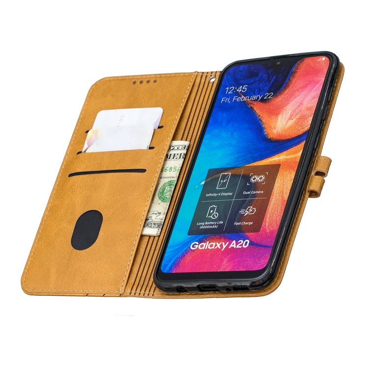 For Galaxy A20E & A10E Matching Color Frosted Texture Horizontal Flip PU Leather Case with Holder & Card Slots & Lanyard