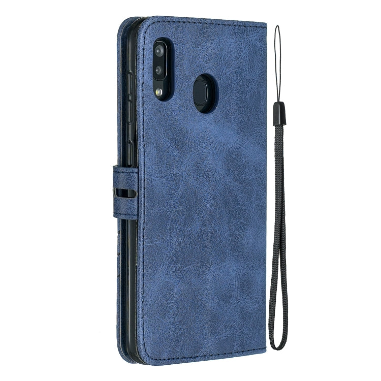 For Galaxy A20E & A10E Matching Color Frosted Texture Horizontal Flip PU Leather Case with Holder & Card Slots & Lanyard