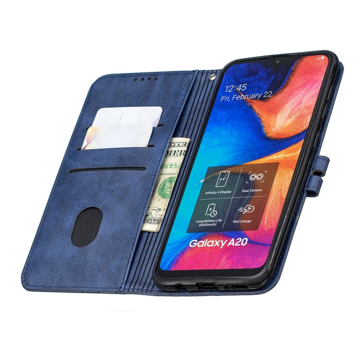 For Galaxy A20E & A10E Matching Color Frosted Texture Horizontal Flip PU Leather Case with Holder & Card Slots & Lanyard