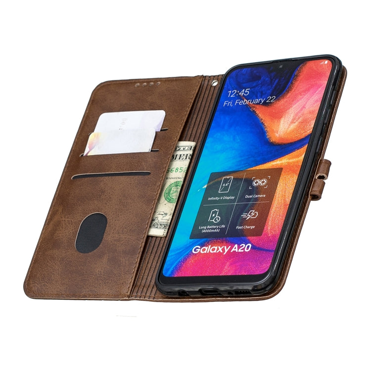 For Galaxy A20E & A10E Matching Color Frosted Texture Horizontal Flip PU Leather Case with Holder & Card Slots & Lanyard