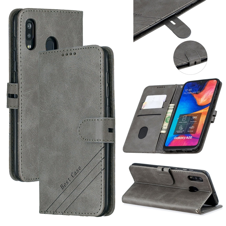 For Galaxy A40 Matching Color Frosted Texture Horizontal Flip PU Leather Case with Holder & Card Slots & Lanyard