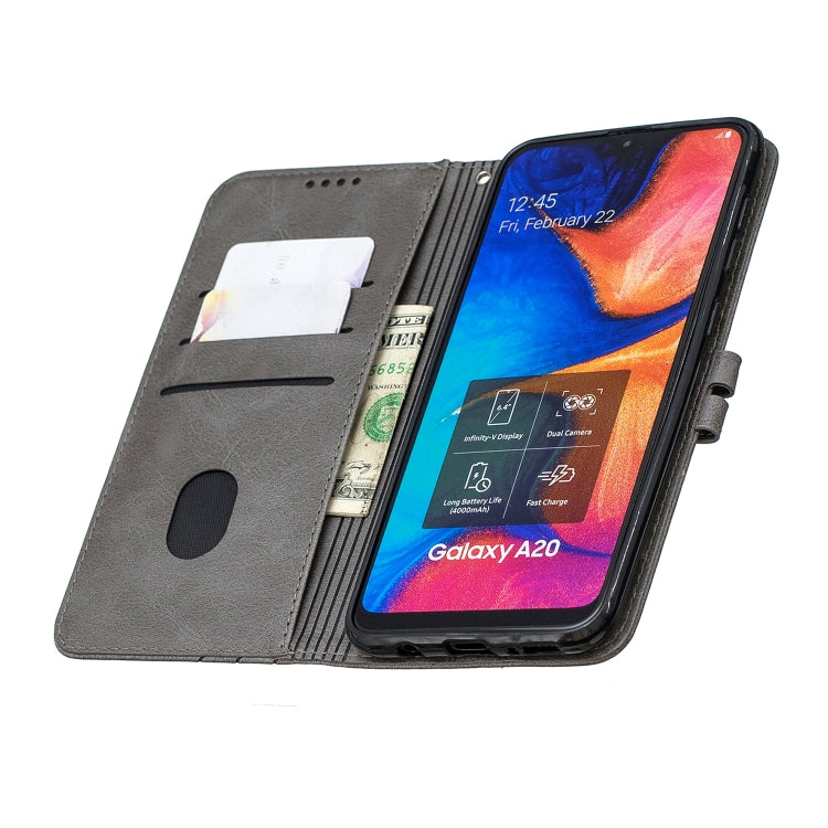 For Galaxy A40 Matching Color Frosted Texture Horizontal Flip PU Leather Case with Holder & Card Slots & Lanyard