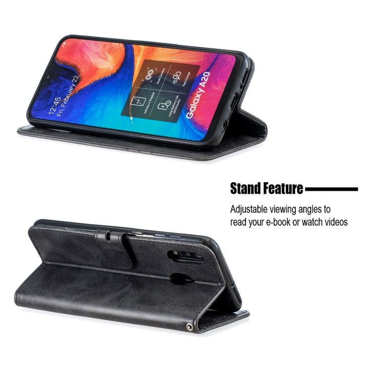 For Galaxy A40 Matching Color Frosted Texture Horizontal Flip PU Leather Case with Holder & Card Slots & Lanyard