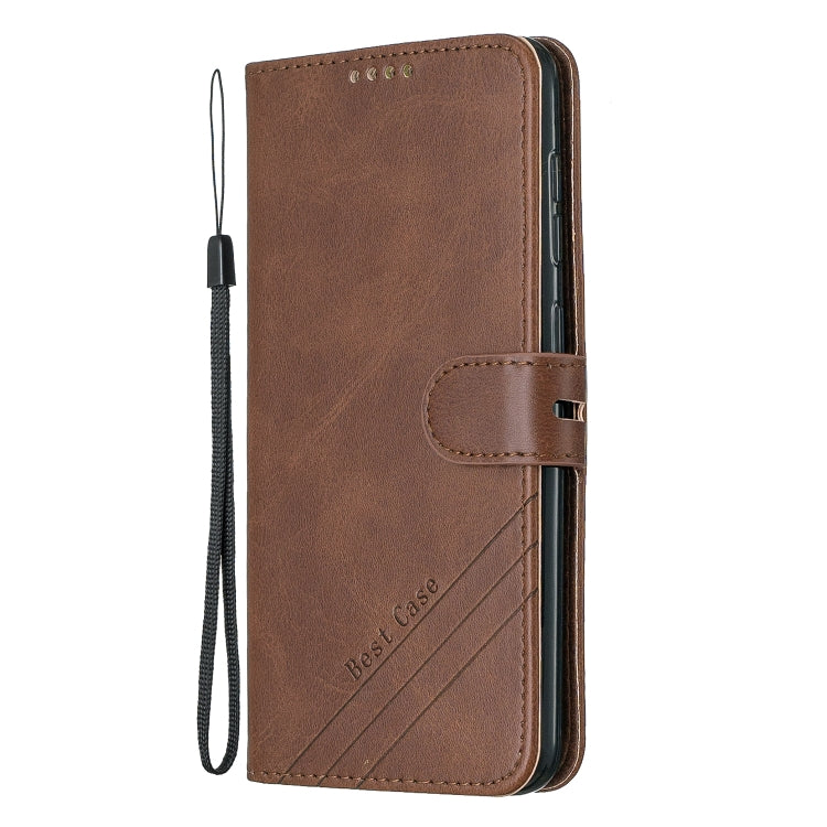 For Galaxy A40 Matching Color Frosted Texture Horizontal Flip PU Leather Case with Holder & Card Slots & Lanyard