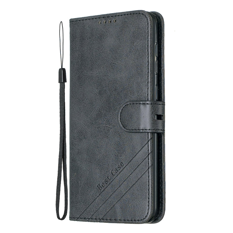 For Galaxy A50 Matching Color Frosted Texture Horizontal Flip PU Leather Case with Holder & Card Slots & Lanyard