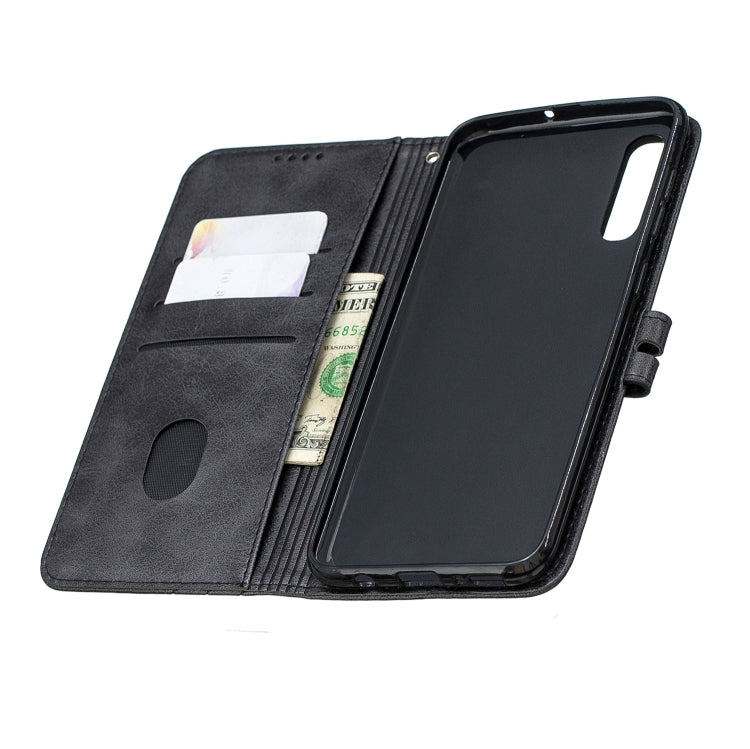 For Galaxy A50 Matching Color Frosted Texture Horizontal Flip PU Leather Case with Holder & Card Slots & Lanyard