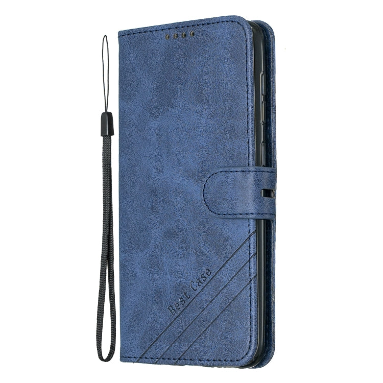 For Galaxy A50 Matching Color Frosted Texture Horizontal Flip PU Leather Case with Holder & Card Slots & Lanyard
