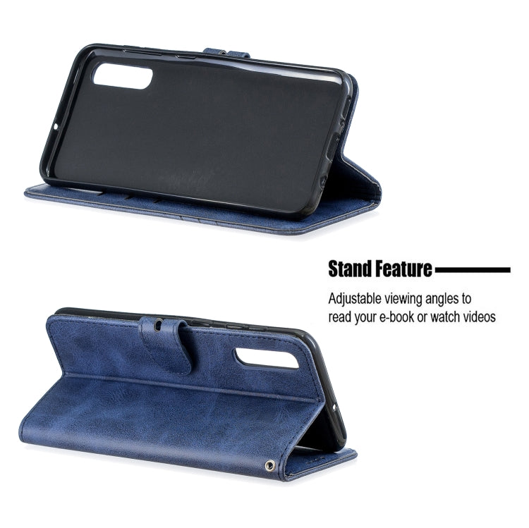 For Galaxy A50 Matching Color Frosted Texture Horizontal Flip PU Leather Case with Holder & Card Slots & Lanyard