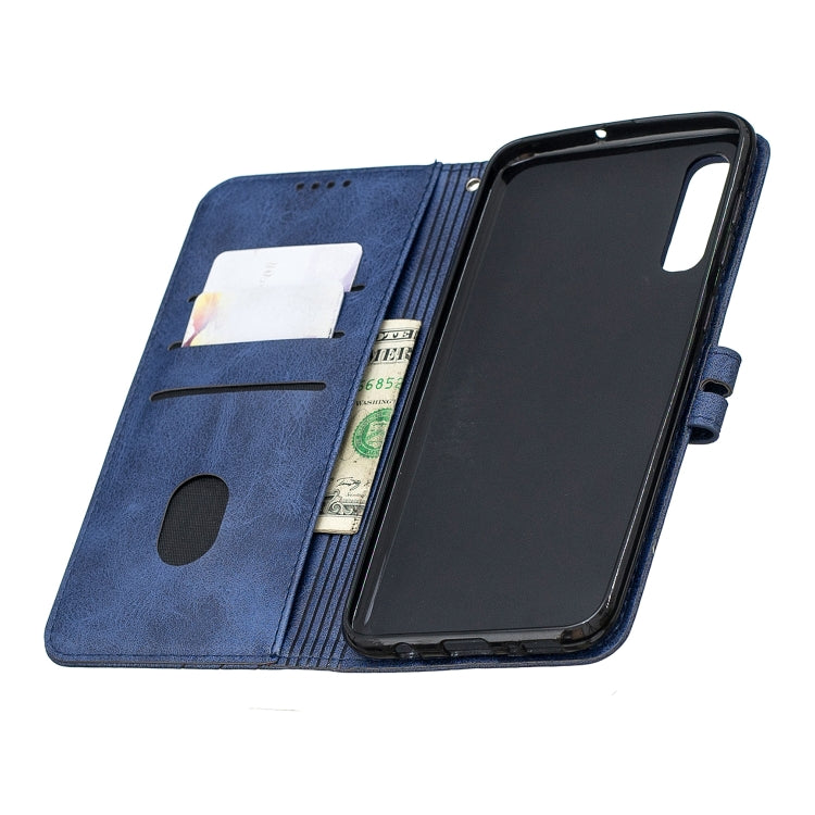 For Galaxy A50 Matching Color Frosted Texture Horizontal Flip PU Leather Case with Holder & Card Slots & Lanyard