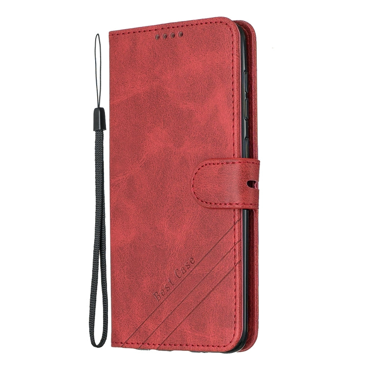 For Galaxy A50 Matching Color Frosted Texture Horizontal Flip PU Leather Case with Holder & Card Slots & Lanyard