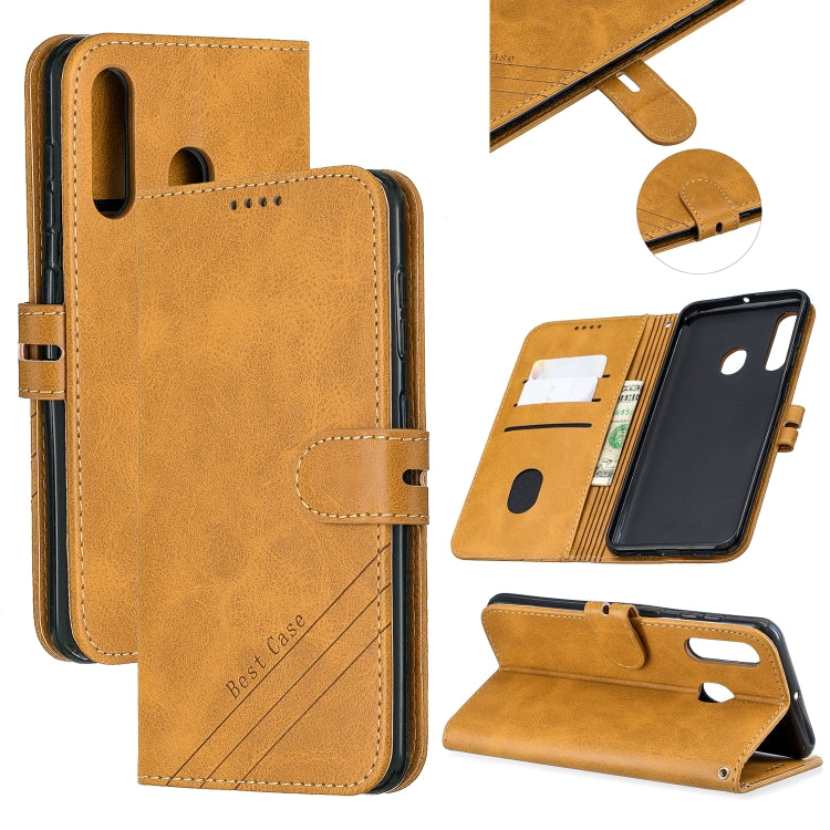 For Galaxy A60 & M40 Matching Color Frosted Texture Horizontal Flip PU Leather Case with Holder & Card Slots & Lanyard