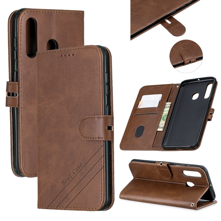 For Galaxy A60 & M40 Matching Color Frosted Texture Horizontal Flip PU Leather Case with Holder & Card Slots & Lanyard