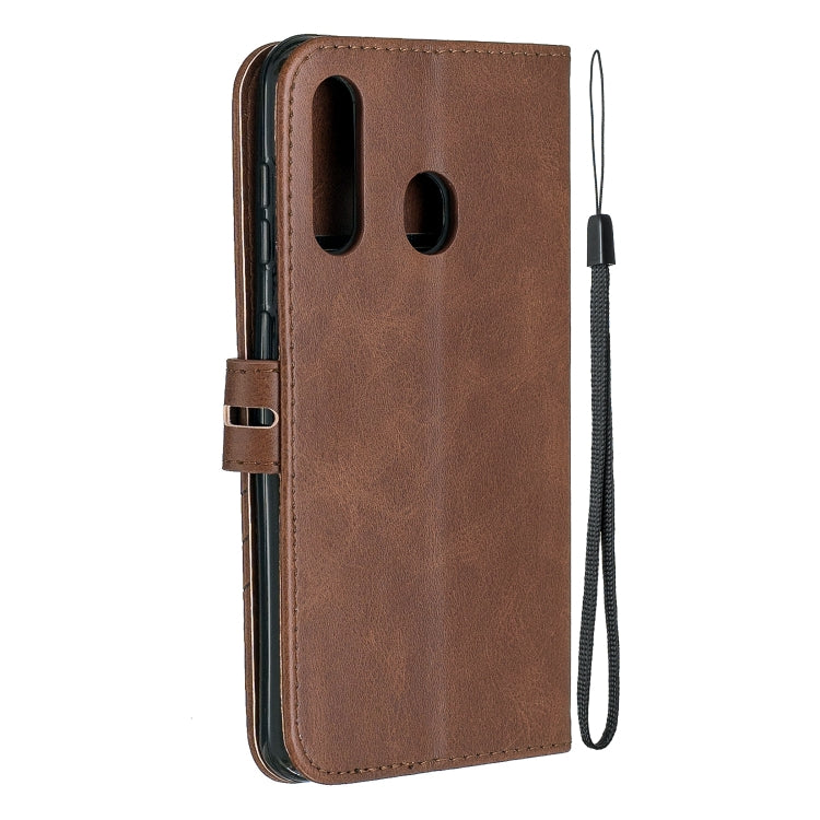 For Galaxy A60 & M40 Matching Color Frosted Texture Horizontal Flip PU Leather Case with Holder & Card Slots & Lanyard
