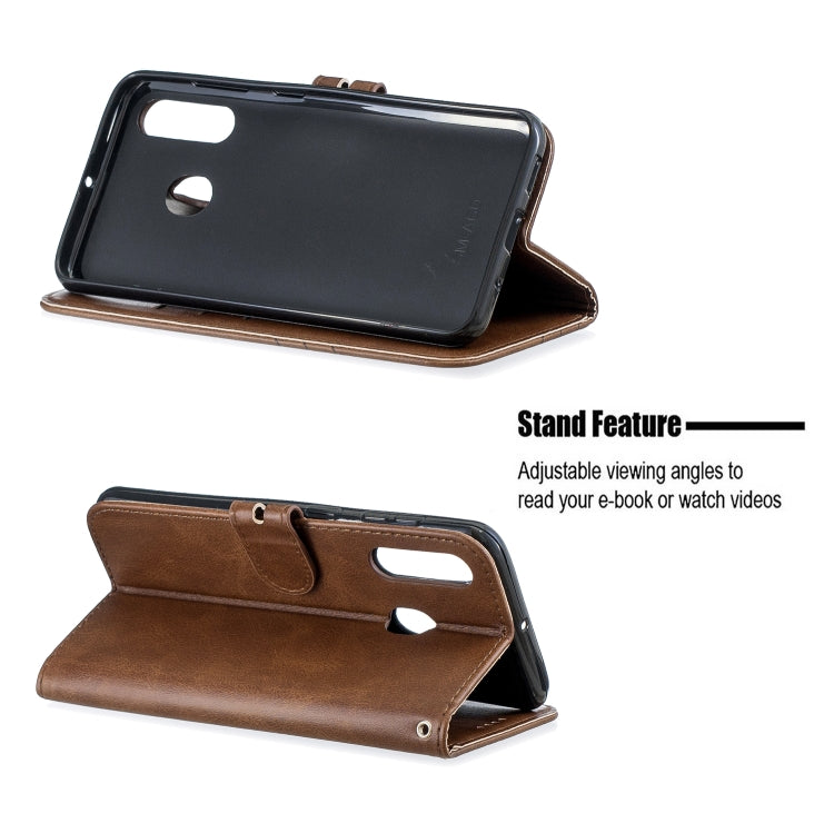 For Galaxy A60 & M40 Matching Color Frosted Texture Horizontal Flip PU Leather Case with Holder & Card Slots & Lanyard