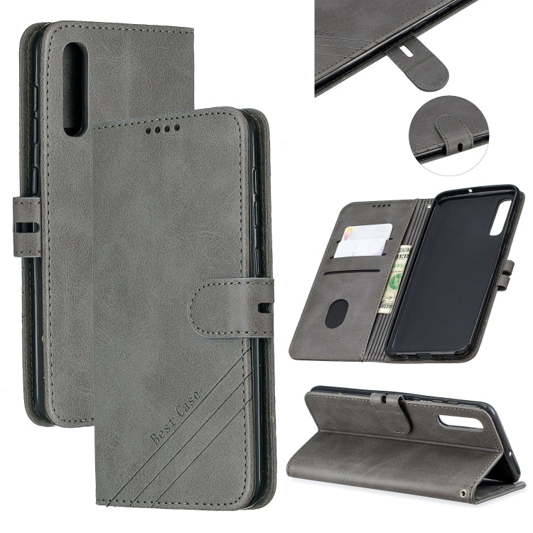 For Galaxy A70 Matching Color Frosted Texture Horizontal Flip PU Leather Case with Holder & Card Slots & Lanyard