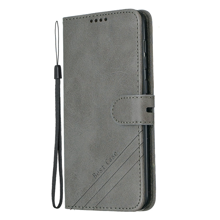 For Galaxy A70 Matching Color Frosted Texture Horizontal Flip PU Leather Case with Holder & Card Slots & Lanyard