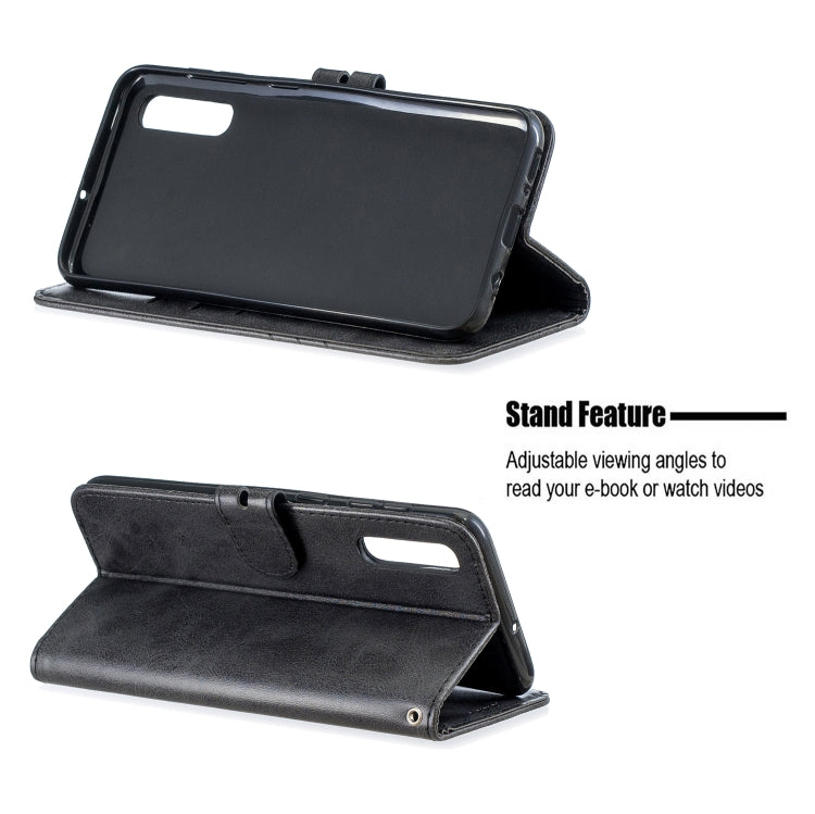 For Galaxy A70 Matching Color Frosted Texture Horizontal Flip PU Leather Case with Holder & Card Slots & Lanyard