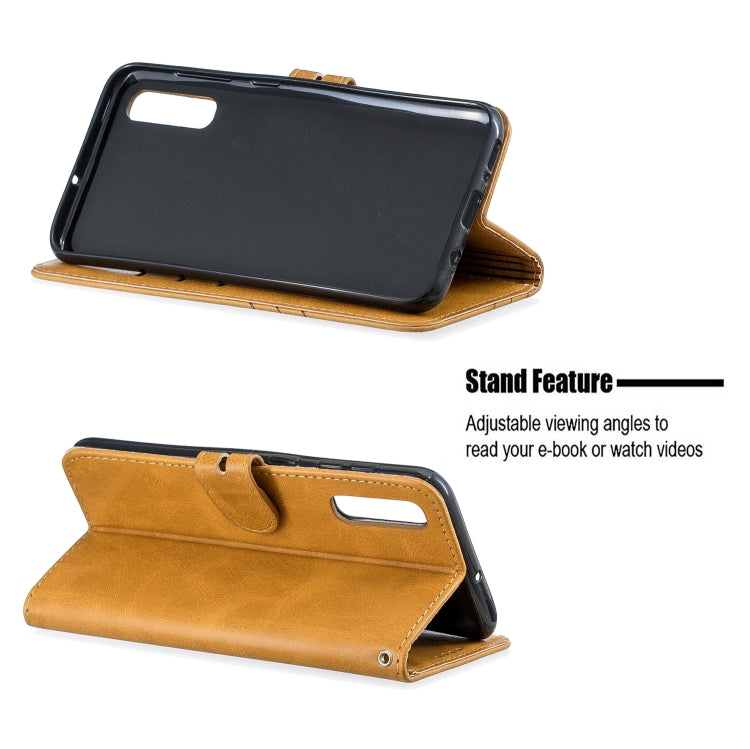 For Galaxy A70 Matching Color Frosted Texture Horizontal Flip PU Leather Case with Holder & Card Slots & Lanyard