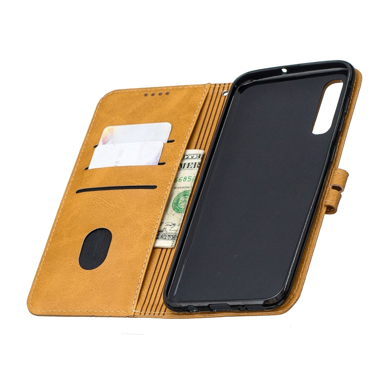 For Galaxy A70 Matching Color Frosted Texture Horizontal Flip PU Leather Case with Holder & Card Slots & Lanyard