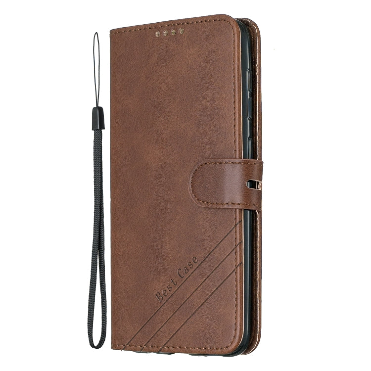 For Galaxy A70 Matching Color Frosted Texture Horizontal Flip PU Leather Case with Holder & Card Slots & Lanyard