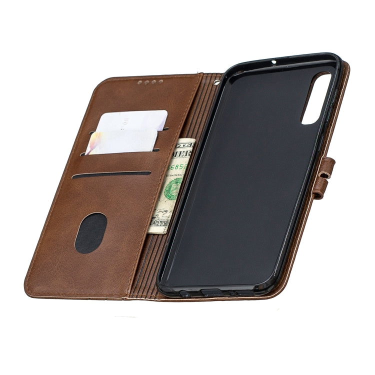 For Galaxy A70 Matching Color Frosted Texture Horizontal Flip PU Leather Case with Holder & Card Slots & Lanyard
