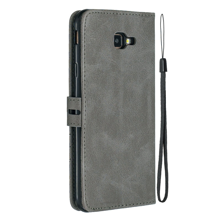 For Galaxy J4 Plus Matching Color Frosted Texture Horizontal Flip PU Leather Case with Holder & Card Slots & Lanyard