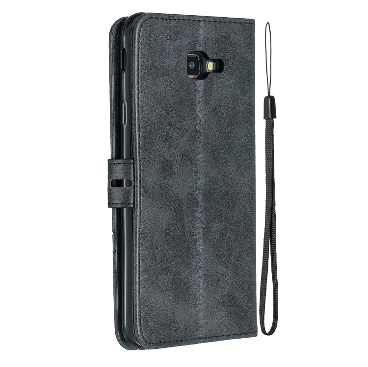For Galaxy J4 Plus Matching Color Frosted Texture Horizontal Flip PU Leather Case with Holder & Card Slots & Lanyard