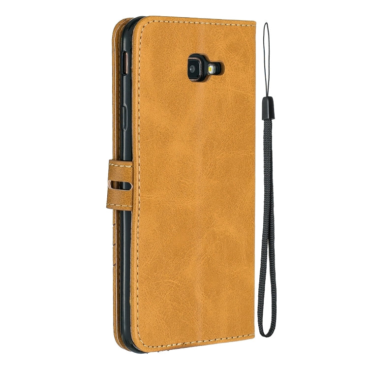 For Galaxy J4 Plus Matching Color Frosted Texture Horizontal Flip PU Leather Case with Holder & Card Slots & Lanyard