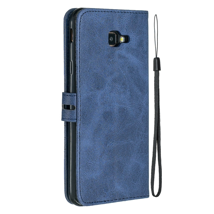 For Galaxy J4 Plus Matching Color Frosted Texture Horizontal Flip PU Leather Case with Holder & Card Slots & Lanyard