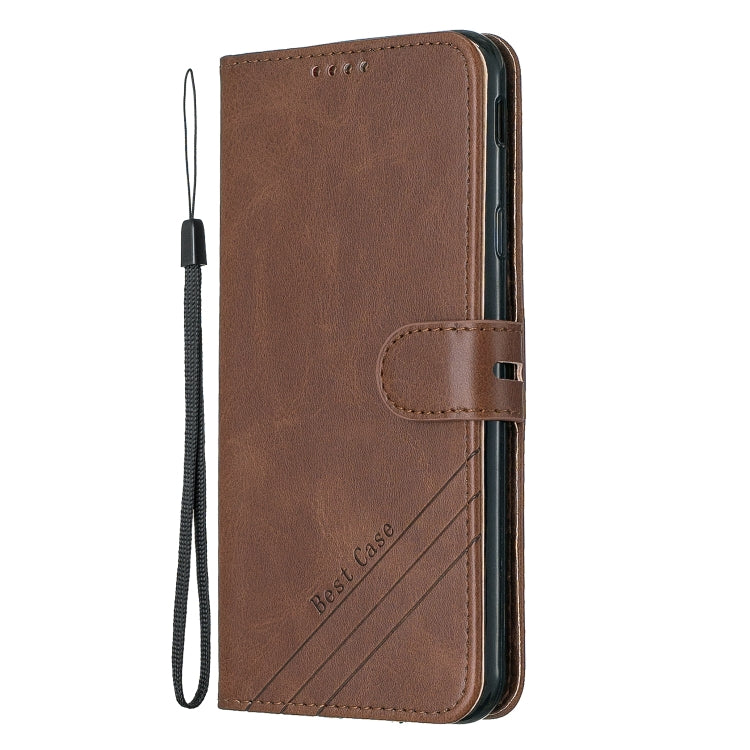 For Galaxy J4 Plus Matching Color Frosted Texture Horizontal Flip PU Leather Case with Holder & Card Slots & Lanyard