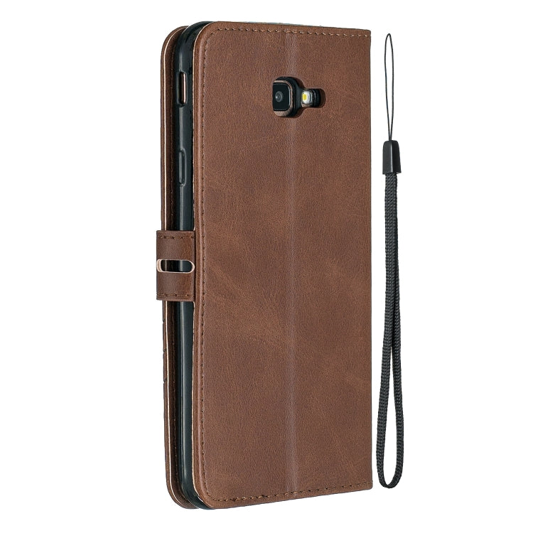 For Galaxy J4 Plus Matching Color Frosted Texture Horizontal Flip PU Leather Case with Holder & Card Slots & Lanyard