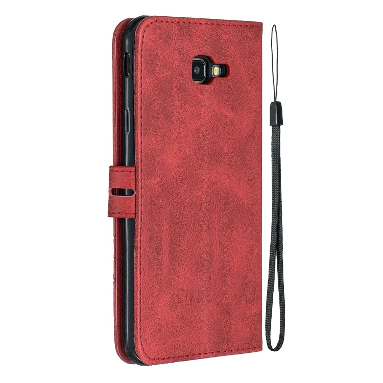 For Galaxy J4 Plus Matching Color Frosted Texture Horizontal Flip PU Leather Case with Holder & Card Slots & Lanyard