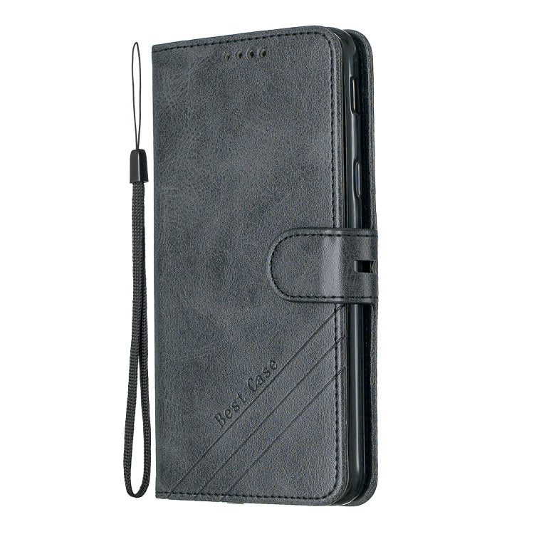 For Galaxy J6 2018 Matching Color Frosted Texture Horizontal Flip PU Leather Case with Holder & Card Slots & Lanyard