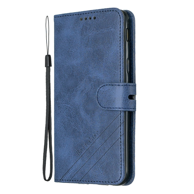 For Galaxy J6 2018 Matching Color Frosted Texture Horizontal Flip PU Leather Case with Holder & Card Slots & Lanyard