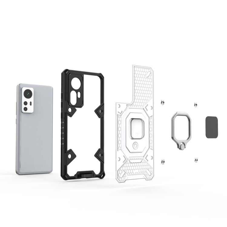 For Xiaomi 12 Space PC+TPU Shockproof Phone Case with Ring Holder