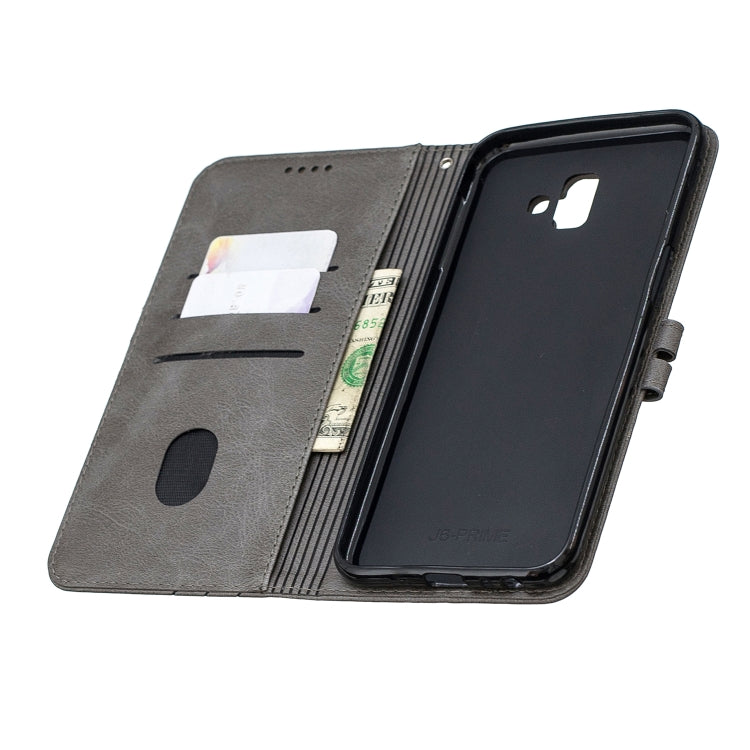 For Galaxy J6 Plus Matching Color Frosted Texture Horizontal Flip PU Leather Case with Holder & Card Slots & Lanyard