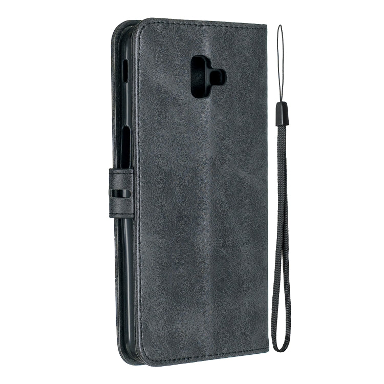 For Galaxy J6 Plus Matching Color Frosted Texture Horizontal Flip PU Leather Case with Holder & Card Slots & Lanyard